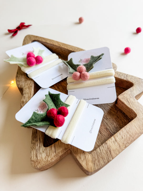 Holly Berry Baby Headband